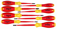 Insulated Slim Integrated Insulation 8 Piece Screwdriver Set Slotted 3.5; 4; 4.5; 5.5; Phillips #1 & 2; Square #1 & 2 - All Tool & Supply