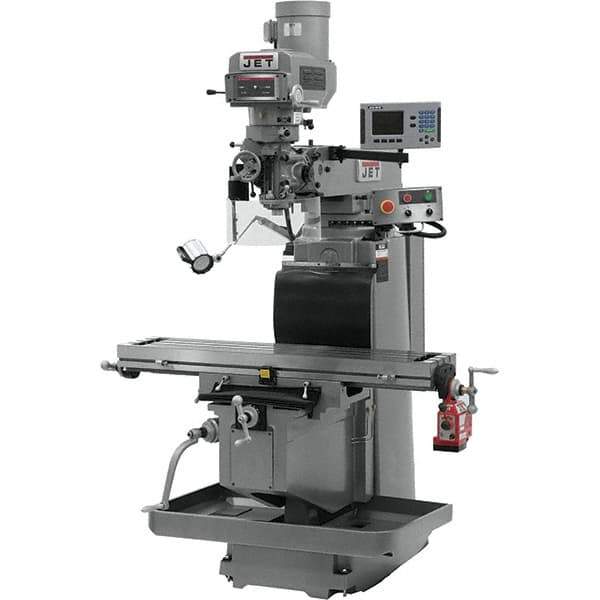 Jet - 54" Table Width x 12" Table Length, Electronic Variable Speed Control, 3 Phase Knee Milling Machine - R8 Spindle Taper, 5 hp - All Tool & Supply