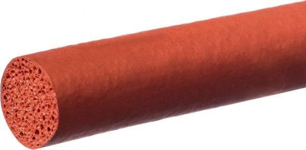 Value Collection - 100' Long, Silicone Foam Cord - 1/8" Diam, Red - All Tool & Supply