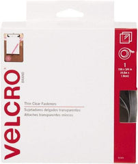 VELCRO Brand - 3/4" Wide x 5 Yd Long Adhesive Backed Hook & Loop Roll - Continuous Roll, Clear - All Tool & Supply