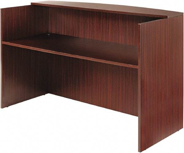 ALERA - Woodgrain Laminate Reception Desk - 71" Wide x 35-1/2" Deep x 42-1/2" High, Mahogany - All Tool & Supply