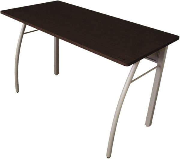 Linea Italia - Woodgrain Laminate Rectangular Desk - 47-1/4" Wide x 23-5/8" Deep x 29-1/2" High, Mocha & Gray - All Tool & Supply