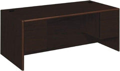 Hon - High Pressure Laminate Double Pedestal Desk - 72" Wide x 36" Deep x 29-1/2" High, Mahogany - All Tool & Supply