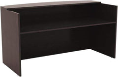 ALERA - Woodgrain Laminate Reception Desk - 71" Wide x 35-1/2" Deep x 42-1/2" High, Espresso - All Tool & Supply