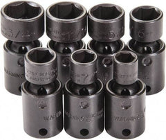 Proto - 7 Piece 3/8" Drive Black Finish Impact Socket Set - 6 Points, 3/8" to 3/4" Range, Inch Measurement Standard - All Tool & Supply