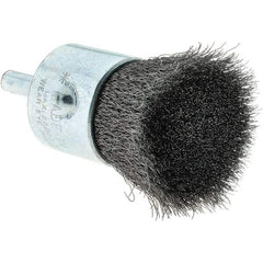 Tru-Maxx - 1" Brush Diam, Crimped, Flared End Brush - 1/4" Diam Steel Shank, 22,000 Max RPM - All Tool & Supply