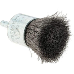 Tru-Maxx - 1" Brush Diam, Crimped, Flared End Brush - 1/4" Diam Steel Shank, 22,000 Max RPM - All Tool & Supply