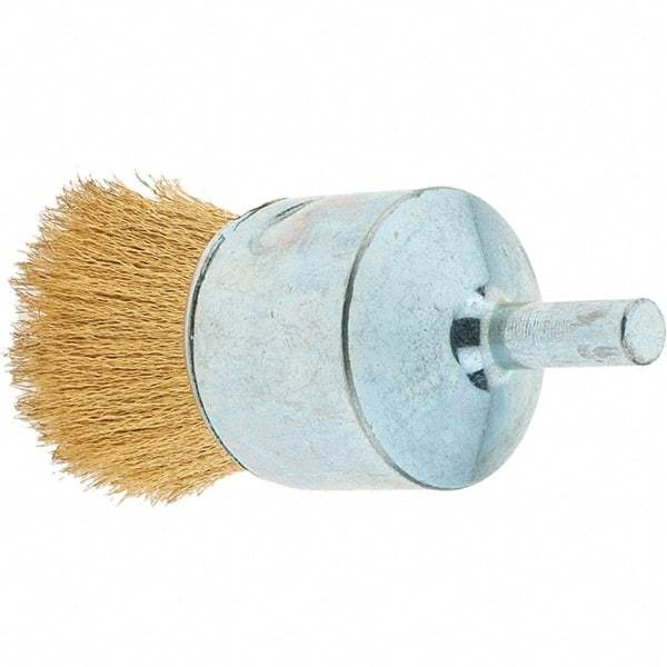 Tru-Maxx - 1" Brush Diam, Crimped, Flared End Brush - 1/4" Diam Steel Shank, 20,000 Max RPM - All Tool & Supply