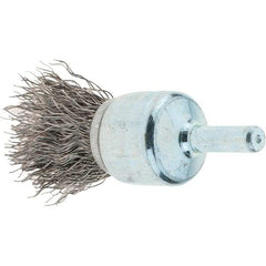 Tru-Maxx - 3/4" Brush Diam, Crimped, Flared End Brush - 1/4" Diam Steel Shank, 22,000 Max RPM - All Tool & Supply