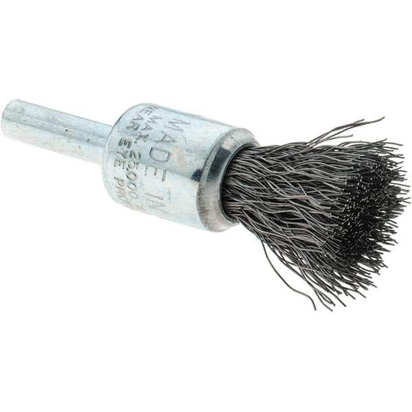 Tru-Maxx - 1/2" Brush Diam, Crimped, Flared End Brush - 1/4" Diam Steel Shank, 25,000 Max RPM - All Tool & Supply