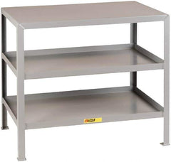 Little Giant - 48 Wide x 24" Deep x 32-1/2" High, 12 Gauge Steel Heavy-Duty Machine Table - Fixed Legs, Gray - All Tool & Supply