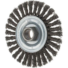 Tru-Maxx - 4" OD, 5/8-11 Arbor Hole, Stringer Bead Steel Wheel Brush - 1/4" Face Width, 7/8" Trim Length, 0.02" Filament Diam, 20,000 RPM - All Tool & Supply