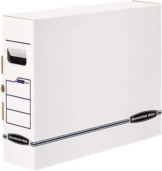 BANKERS BOX - 1 Compartment, 5" Wide x 14-7/8" High x 18-3/4" Deep, Storage Box - Plastic, White/Blue - All Tool & Supply