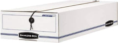 BANKERS BOX - 1 Compartment, 9-1/4" Wide x 4-1/4" High x 23-3/4" Deep, Storage Box - Corrugated Cardboard, White/Blue - All Tool & Supply