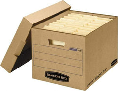 BANKERS BOX - 1 Compartment, 13" Wide x 12" High x 16-1/4" Deep, Storage Box - Corrugated Fiberboard, Kraft (Color) - All Tool & Supply