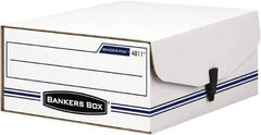 BANKERS BOX - 1 Compartment, 9-1/8" Wide x 4-3/8" High x 11-3/8" Deep, Storage Box - Corrugated Fiberboard, White/Blue - All Tool & Supply