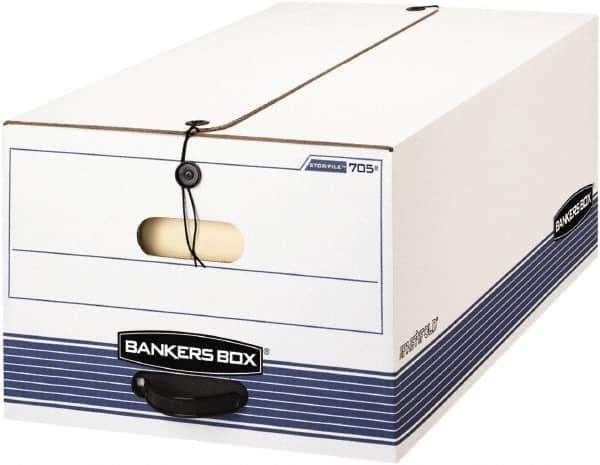 BANKERS BOX - 1 Compartment, 15-1/4" Wide x 10-3/4" High x 19-3/4" Deep, Storage Box - Corrugated Cardboard, White/Blue - All Tool & Supply