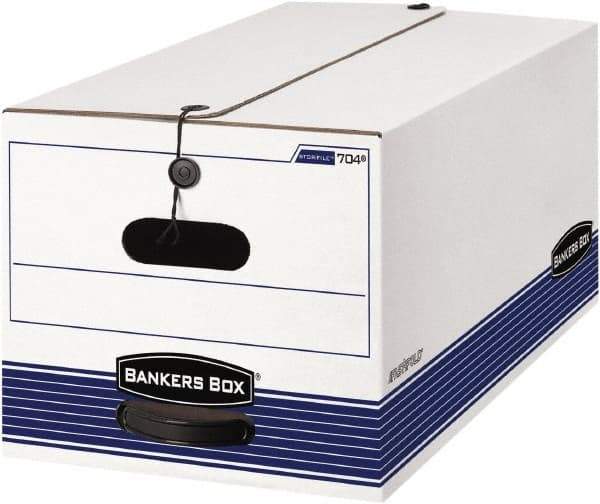 BANKERS BOX - 1 Compartment, 12-1/4" Wide x 10-3/4" High x 24-1/8" Deep, Storage Box - Corrugated Cardboard, White/Blue - All Tool & Supply