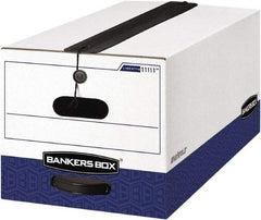 BANKERS BOX - 1 Compartment, 12-1/4" Wide x 10-3/4" High x 24-1/8" Deep, Storage Box - Corrugated Cardboard, White/Blue - All Tool & Supply