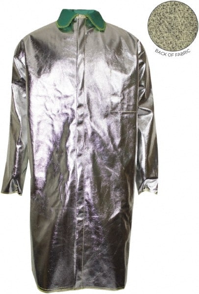 National Safety Apparel - Size XL Silver High Heat & Aluminized Jacket/Coat - Exact Industrial Supply