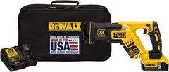 DeWALT - 20V, 0 to 2,900 SPM, Cordless Reciprocating Saw - 1-1/8" Stroke Length, 14-1/2" Saw Length, 1 Lithium-Ion Battery Included - All Tool & Supply