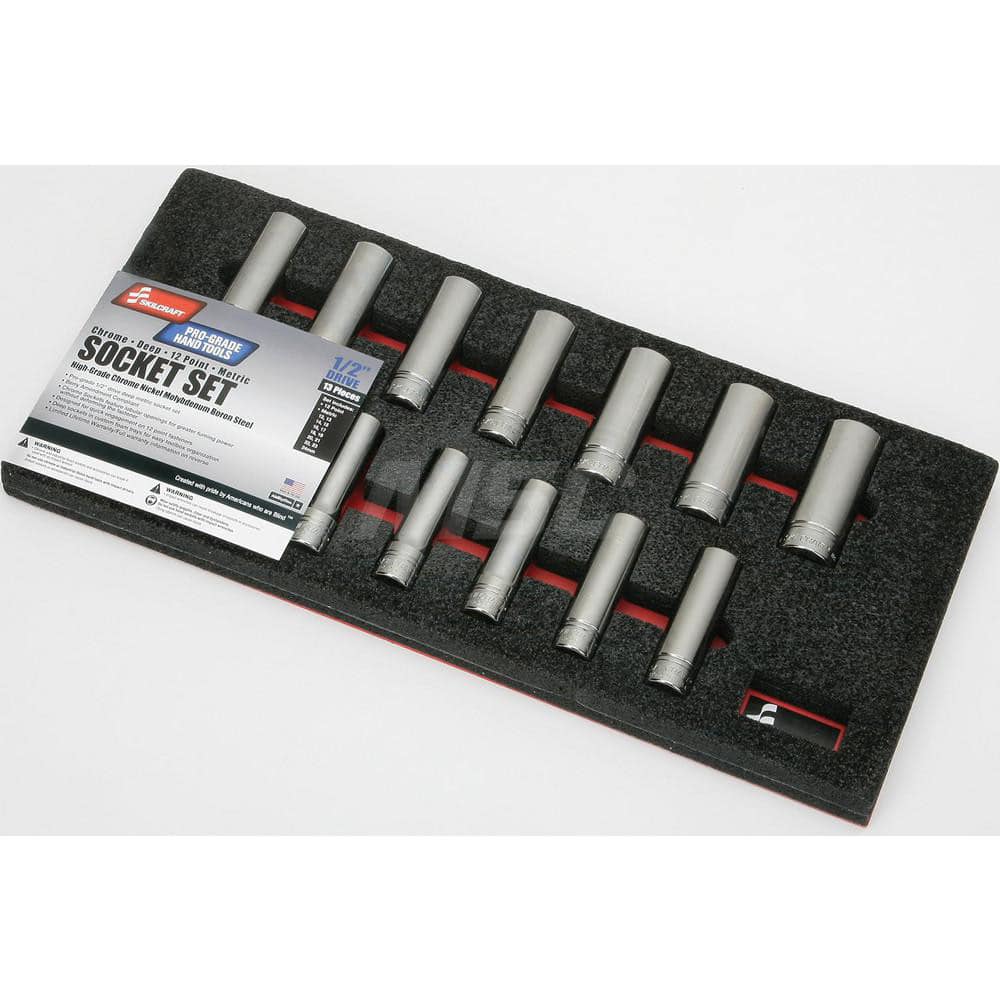 Ability One - 13 Pc 1/2" Drive Deep Socket Set - Exact Industrial Supply