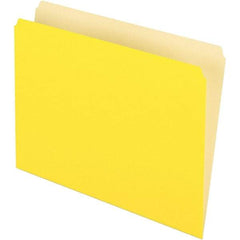 Pendaflex - 9-1/2 x 11-5/8", Letter Size, Yellow, File Folders with Top Tab - 11 Point Stock, Straight Tab Cut Location - All Tool & Supply