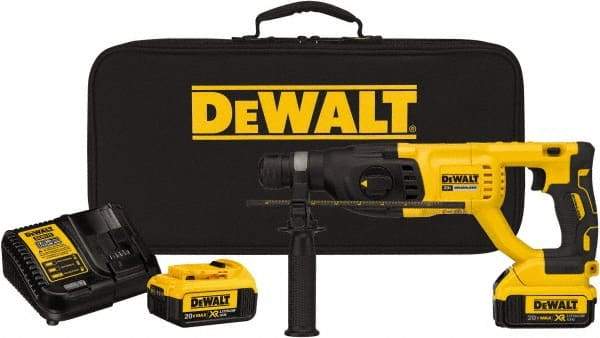 DeWALT - 20 Volt 1" SDS Plus Chuck Cordless Rotary Hammer - 0 to 5,550 BPM, 0 to 1,500 RPM, Reversible - All Tool & Supply