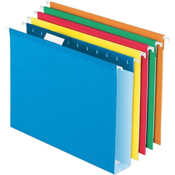 Pendaflex - 8-1/2 x 11", Letter Size, Assorted Colors, Hanging File Folder - 11 Point Stock, 1/5 Tab Cut Location - All Tool & Supply