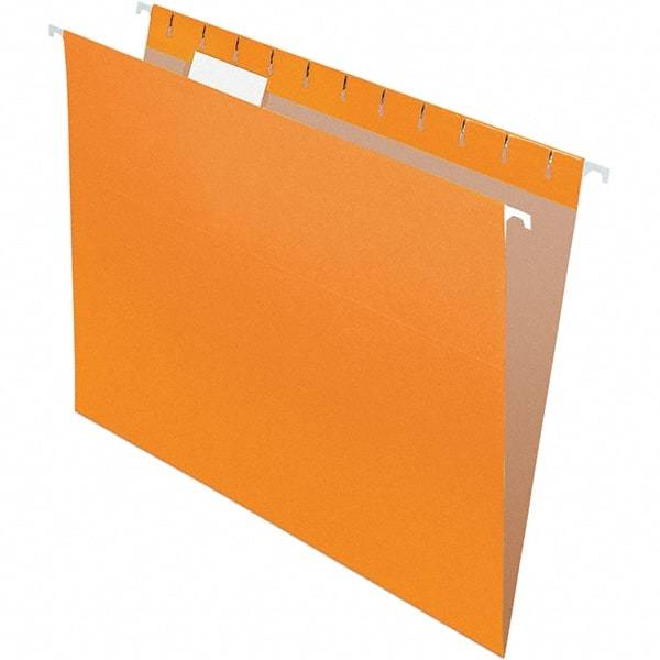 Pendaflex - 8-1/2 x 11", Letter Size, Orange, Hanging File Folder - 11 Point Stock, 1/5 Tab Cut Location - All Tool & Supply