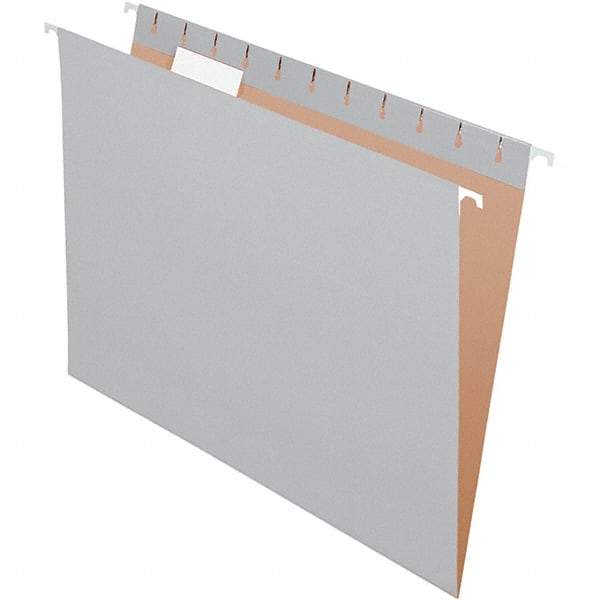 Pendaflex - 9-1/4 x 11-7/8", Letter Size, Gray, Hanging File Folder - 11 Point Stock, 1/5 Tab Cut Location - All Tool & Supply