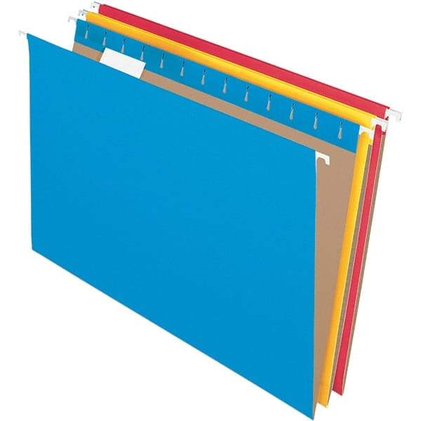 Pendaflex - 9-1/2 x 16", Legal, Assorted Colors, Hanging File Folder - 11 Point Stock, 1/5 Tab Cut Location - All Tool & Supply