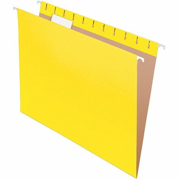 Pendaflex - 8-1/2 x 11", Letter Size, Yellow, Hanging File Folder - 11 Point Stock, 1/5 Tab Cut Location - All Tool & Supply