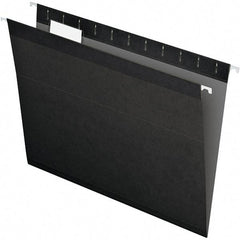 Pendaflex - 8-1/2 x 11", Letter Size, Black, Hanging File Folder - 11 Point Stock, 1/5 Tab Cut Location - All Tool & Supply