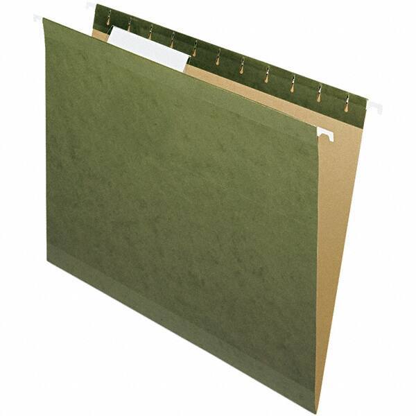 Pendaflex - 8-1/2 x 11", Letter Size, Standard Green, Hanging File Folder - 11 Point Stock, 1/3 Tab Cut Location - All Tool & Supply