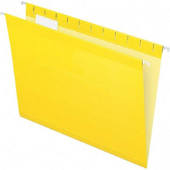 Pendaflex - 8-1/2 x 11", Letter Size, Yellow, Hanging File Folder - 11 Point Stock, 1/5 Tab Cut Location - All Tool & Supply