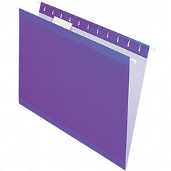 Pendaflex - 8-1/2 x 11", Letter Size, Violet, Hanging File Folder - 11 Point Stock, 1/5 Tab Cut Location - All Tool & Supply