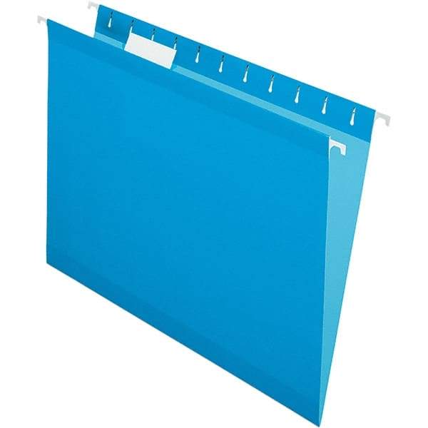 Pendaflex - 8-1/2 x 11", Letter Size, Blue, Hanging File Folder - 11 Point Stock, 1/5 Tab Cut Location - All Tool & Supply