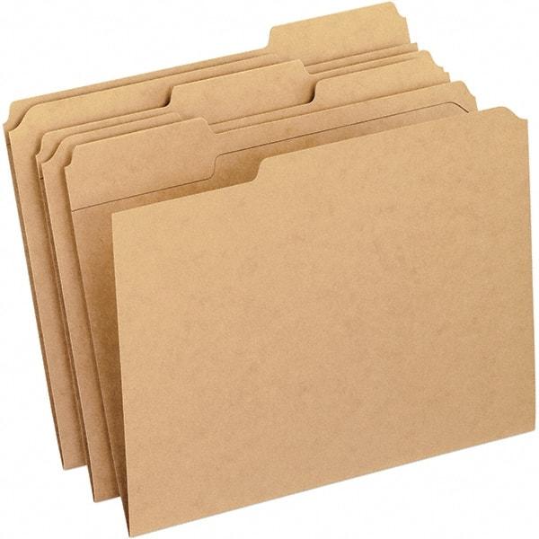 Pendaflex - 9-7/8 x 11-3/4", Letter Size, Brown, File Folders with Top Tab - 11 Point Stock, Assorted Tab Cut Location - All Tool & Supply