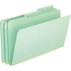 Pendaflex - 9-1/2 x 14-5/8", Legal, Green, File Folders with Top Tab - 25 Point Stock, Assorted Tab Cut Location - All Tool & Supply