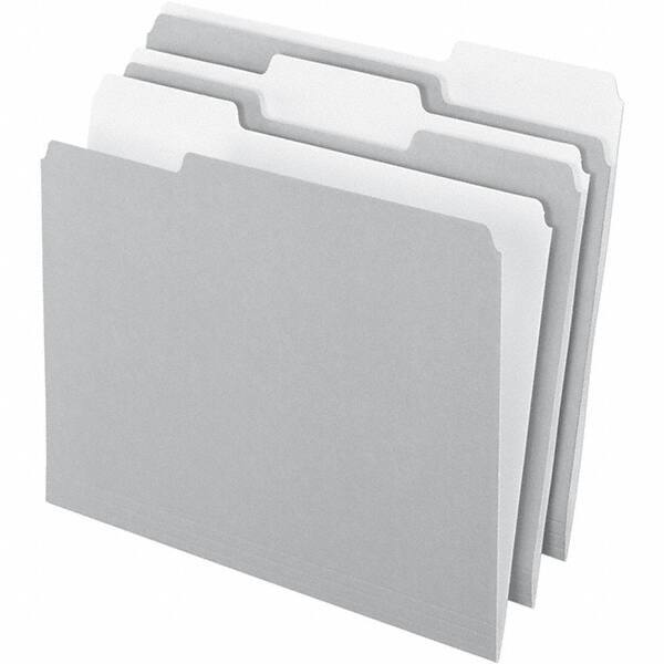 Pendaflex - 11-5/8 x 9-3/16", Letter Size, Gray, File Folders with Top Tab - 11 Point Stock, Assorted Tab Cut Location - All Tool & Supply