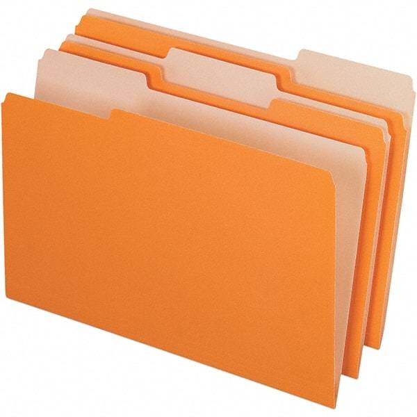 Pendaflex - 14-5/8 x 9-3/16", Legal, Orange, File Folders with Top Tab - 11 Point Stock, Assorted Tab Cut Location - All Tool & Supply