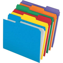 Pendaflex - 9-1/2 x 11-5/8", Letter Size, Assorted Colors, File Folders with Top Tab - 11 Point Stock, Assorted Tab Cut Location - All Tool & Supply