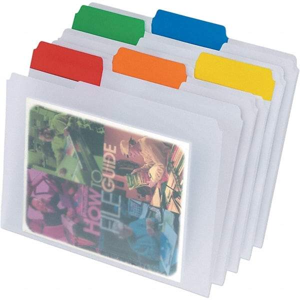 Pendaflex - 9-1/2 x 11-3/4", Letter Size, Clear, File Folders with Top Tab - Assorted Tab Cut Location - All Tool & Supply