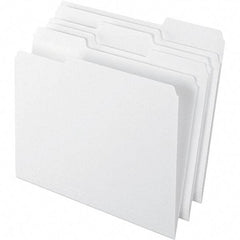 Pendaflex - 9-1/2 x 11-5/8", Letter Size, White, File Folders with Top Tab - 11 Point Stock, Assorted Tab Cut Location - All Tool & Supply