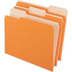 Pendaflex - 11-5/8 x 9-3/16", Letter Size, Orange, File Folders with Top Tab - 11 Point Stock, Assorted Tab Cut Location - All Tool & Supply