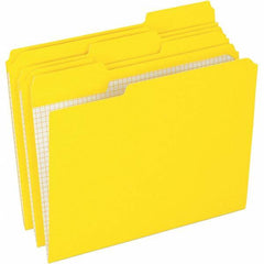 Pendaflex - 9-1/2 x 11-5/8", Letter Size, Yellow, File Folders with Top Tab - 11 Point Stock, Assorted Tab Cut Location - All Tool & Supply