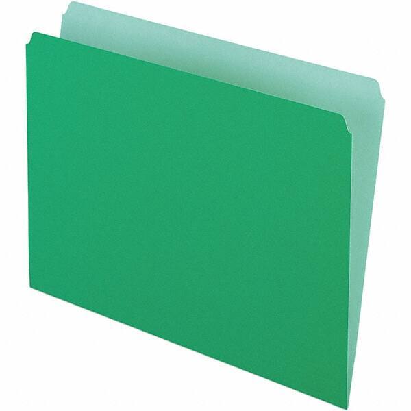 Pendaflex - 9-1/2 x 11-5/8", Letter Size, Green/Light Green, File Folders with Top Tab - 11 Point Stock, Straight Tab Cut Location - All Tool & Supply