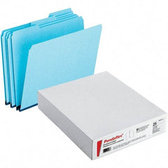 Pendaflex - 11-3/4 x 9-1/2", Letter Size, Blue, File Folders with Top Tab - Assorted Tab Cut Location - All Tool & Supply