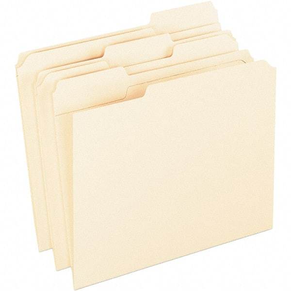 Pendaflex - 10 x 12-1/2", Letter Size, Manila, File Folders with Top Tab - 11 Point Stock, 1/3 Tab Cut Location - All Tool & Supply